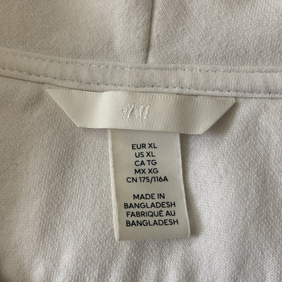 H&M SIZE XL White Zip-up Hoodie - Picture 11 of 12